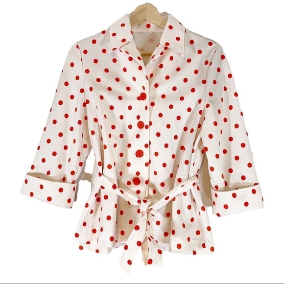 Vintage Tops - Vintage Pinup Rockabilly Polka Dot Top Size S/M